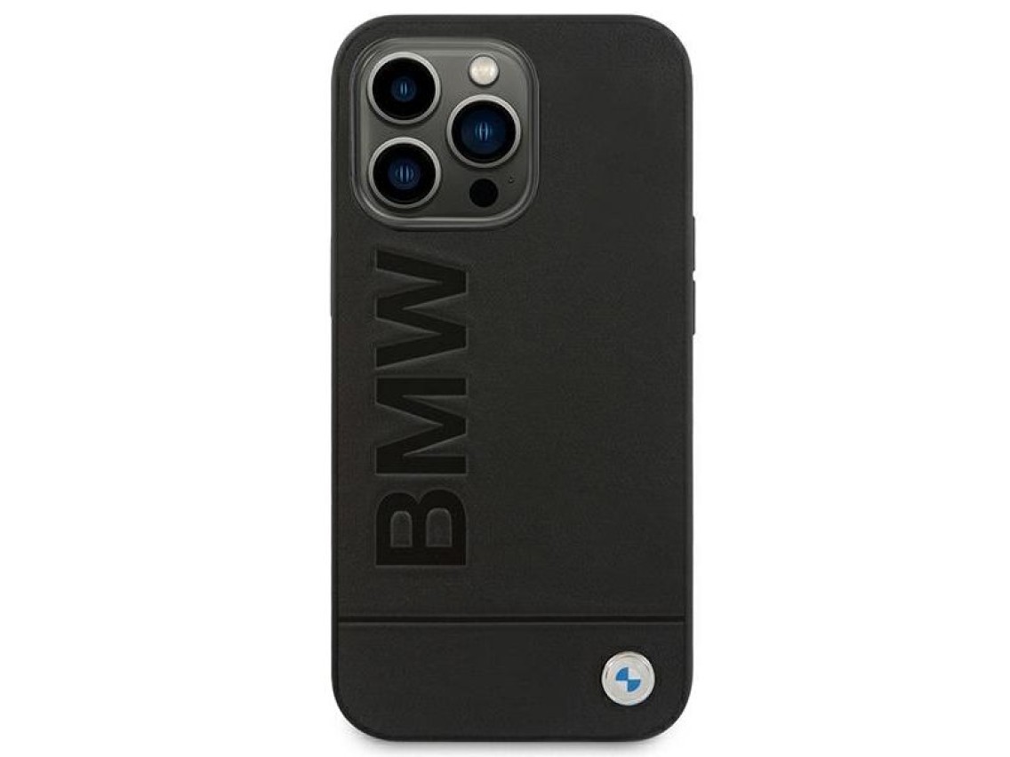 BMW Leather Stamp Case for iPhone 14 Pro - Black