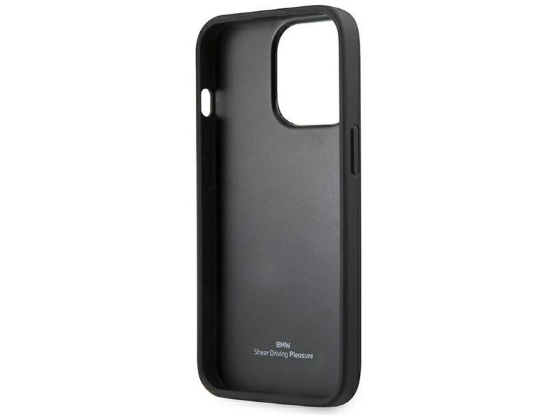 BMW Leather Stamp Case for iPhone 14 Pro - Black