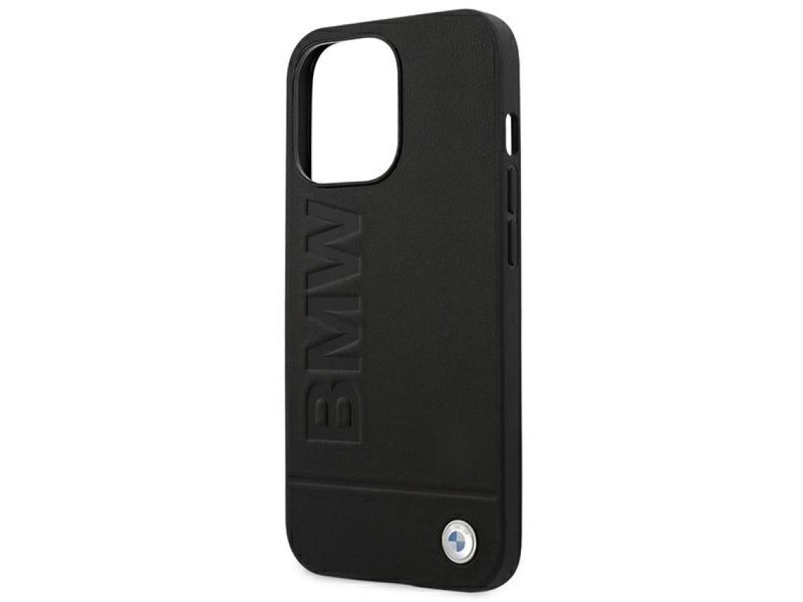Case BMW BMHCP14XSLLBK iPhone 14 Pro Max 6.7 "black / black Leather Stamp