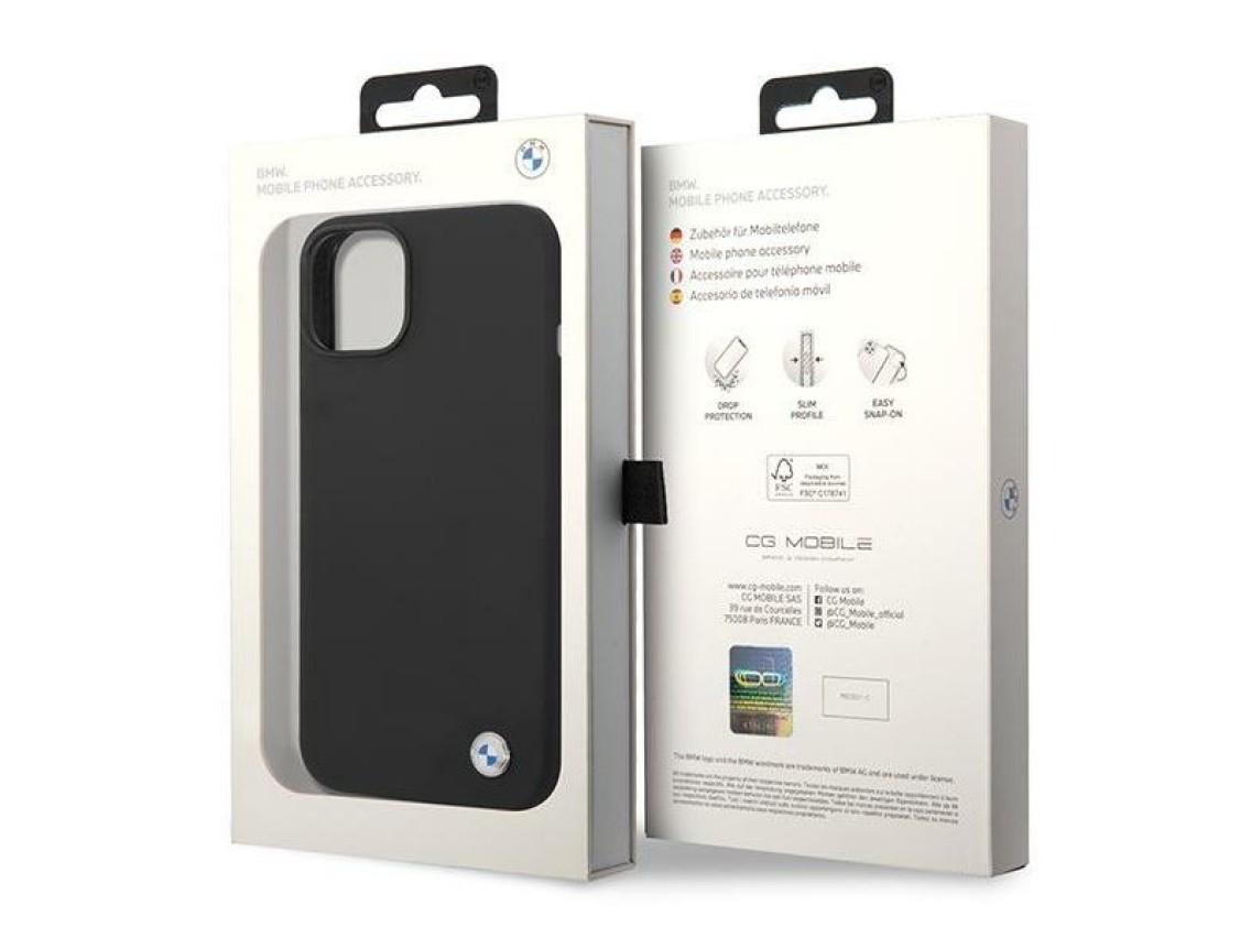 Case BMW BMHCP14MSILBK iPhone 14 Plus 6.7" black/black Silicone Metal Logo