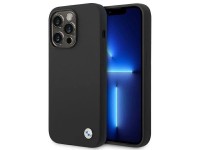 Funda de silicona con logo metálico de BMW para iPhone 14 Pro - Negra Funda de silicona con logo metálico de BMW para iPhone 14 Pro - Negra