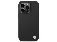Funda de silicona con logo metálico de BMW para iPhone 14 Pro - Negra Funda de silicona con logo metálico de BMW para iPhone 14 Pro - Negra