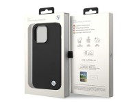 Funda de silicona con logo metálico de BMW para iPhone 14 Pro - Negra Funda de silicona con logo metálico de BMW para iPhone 14 Pro - Negra