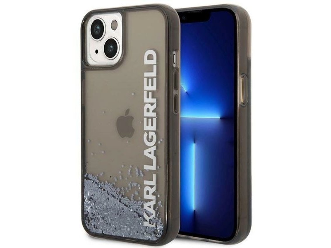 Karl Lagerfeld KLHCP14SLCKVK iPhone 14 6.1 "black / black hardcase Liquid Glitter Elong