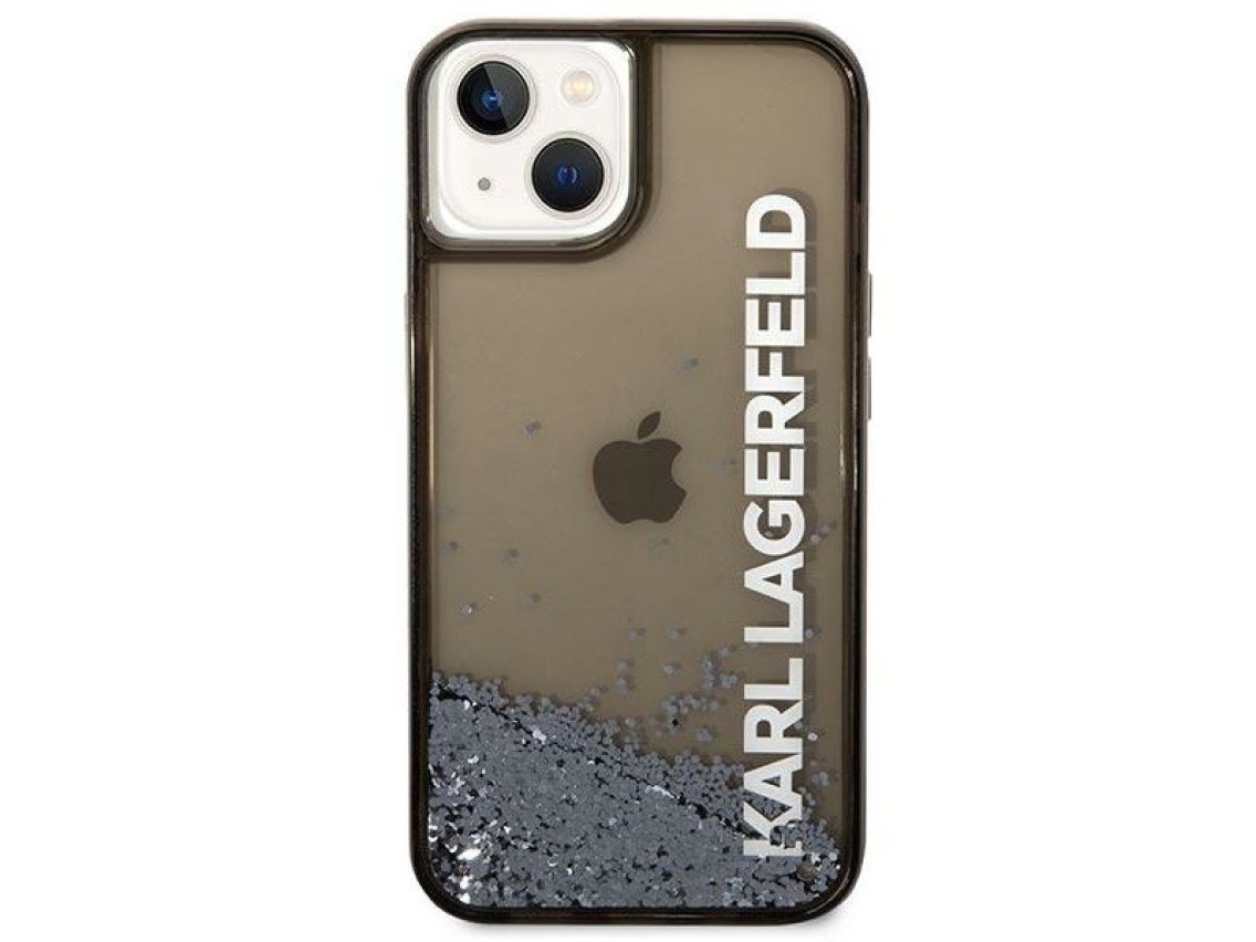 Karl Lagerfeld KLHCP14SLCKVK iPhone 14 6.1 "black / black hardcase Liquid Glitter Elong