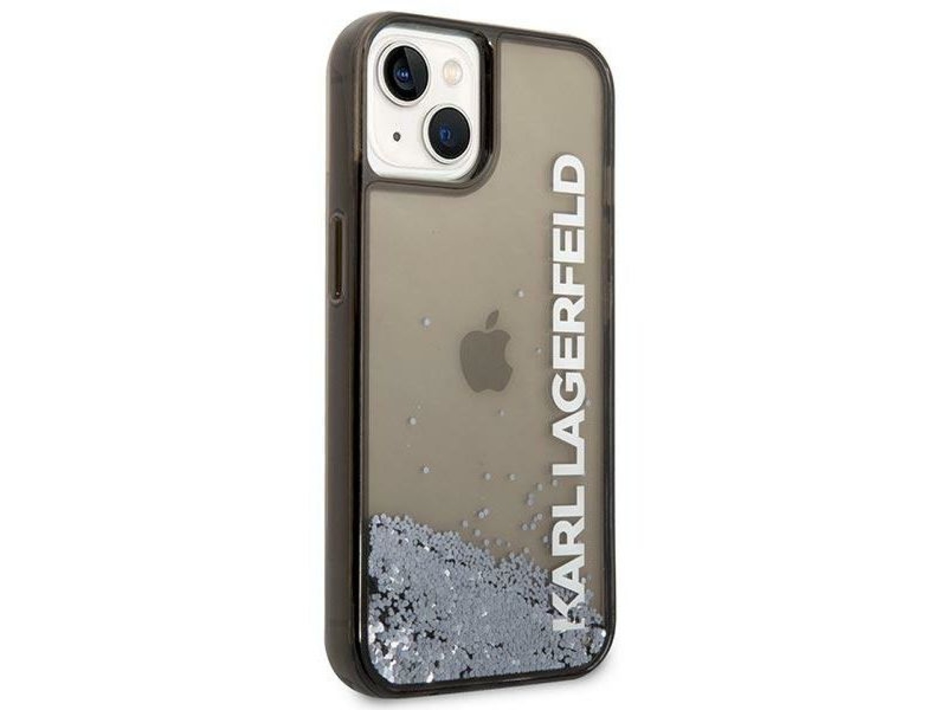 Funda Karl Lagerfeld Liquid Glitter Elong para iPhone 14 Plus - negra