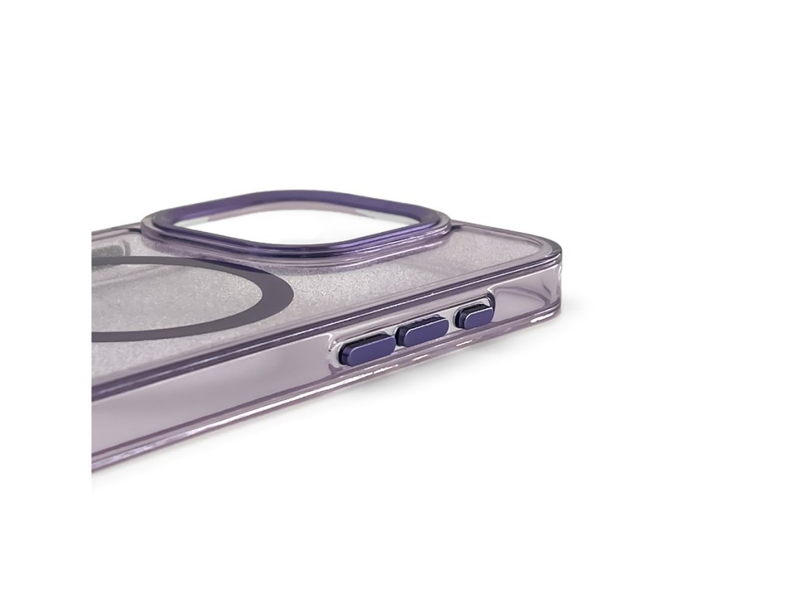 Funda Wozinsky Glitter con Mag Safe para Samsung Galaxy S25 - Morado con purpurina