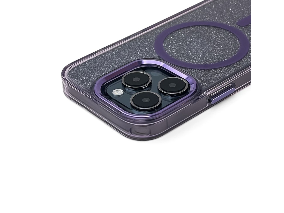 Funda Wozinsky Glitter con Mag Safe para Samsung Galaxy S25 - Morado con purpurina