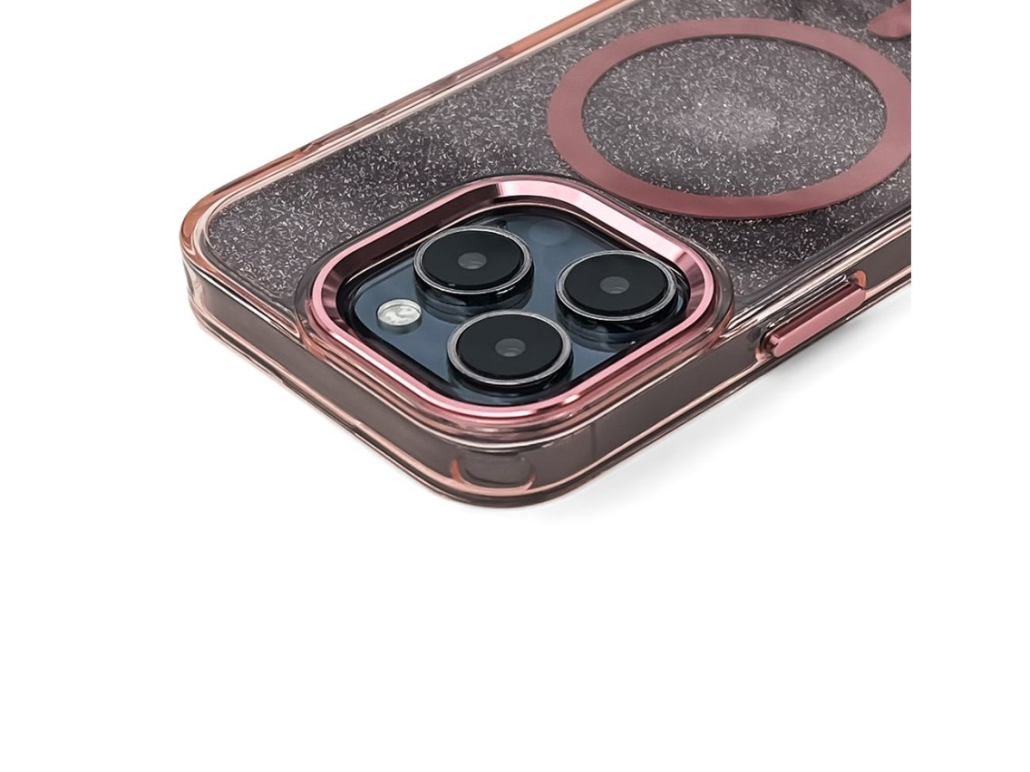 Funda Wozinsky Glitter con Mag Safe para Samsung Galaxy S25 - Rosa con purpurina