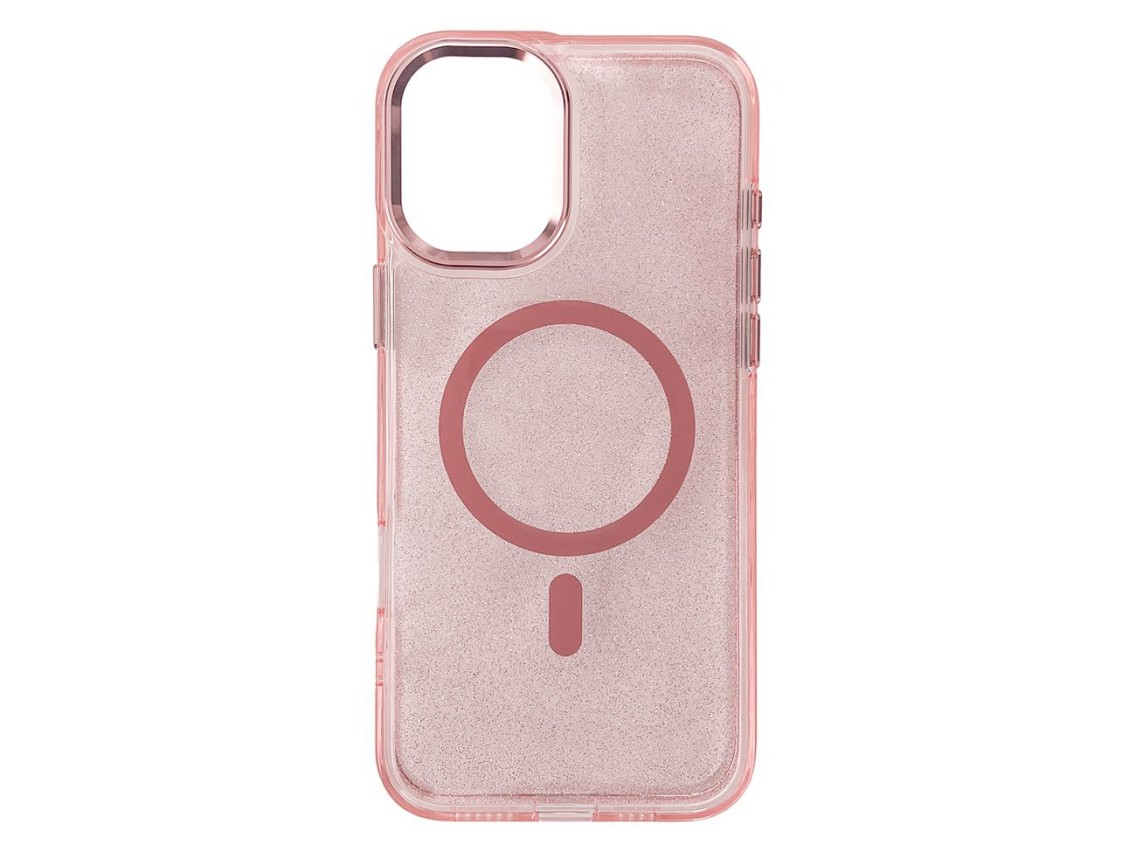 Funda Wozinsky Glitter con Mag Safe para Samsung Galaxy S25 - Rosa con purpurina