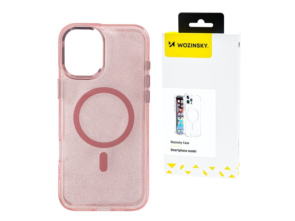Funda Wozinsky Glitter con Mag Safe para Samsung Galaxy S25 - Rosa con purpurina