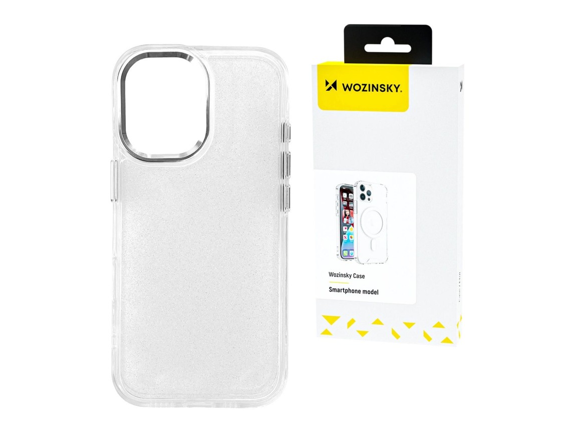 Capa transparente com glitter da Wozinsky para Samsung Galaxy S25
