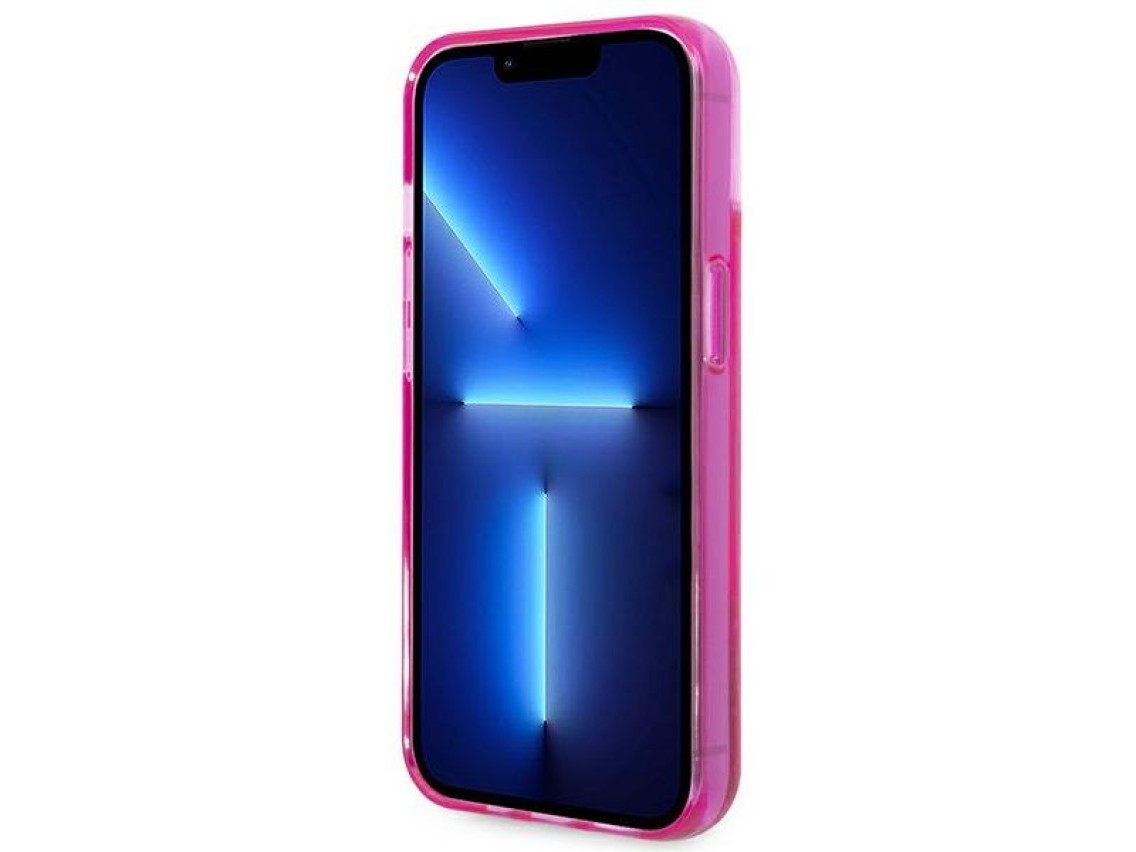 Capa alongada Karl Lagerfeld Liquid Glitter para iPhone 14 Plus - Rosa