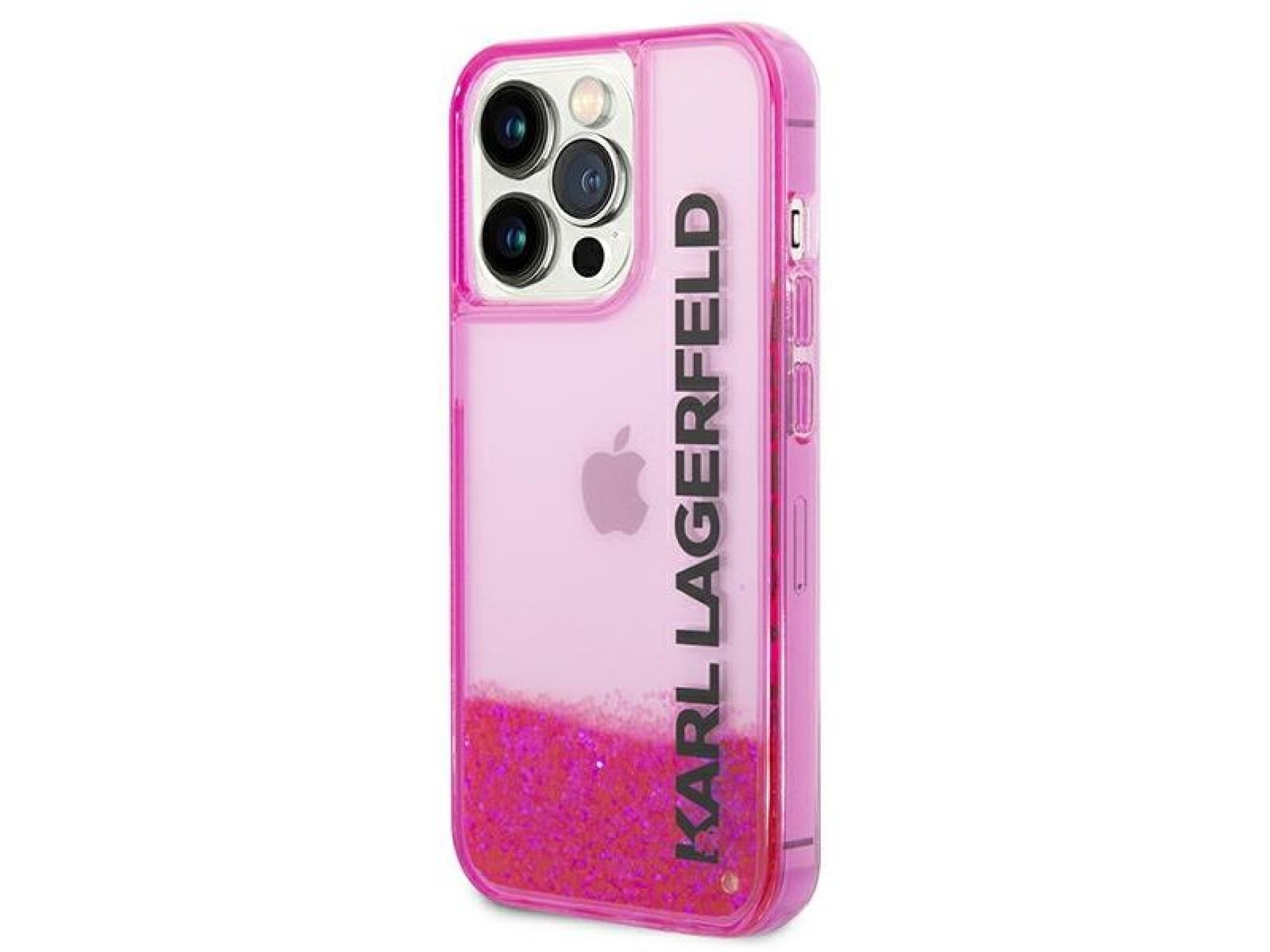 Capa alongada Karl Lagerfeld Liquid Glitter para iPhone 14 Pro - Rosa