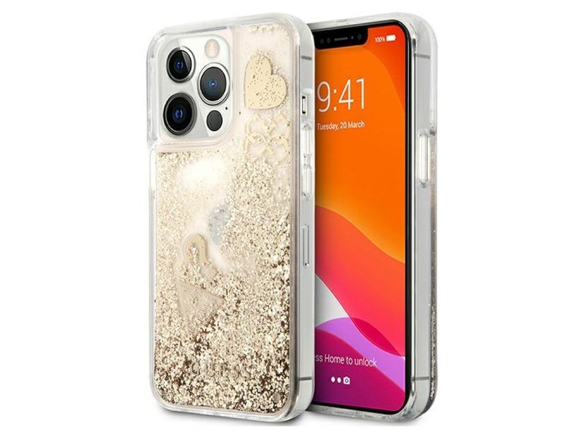 Guess Glitter Charms iPhone 13 Pro Case - Gold