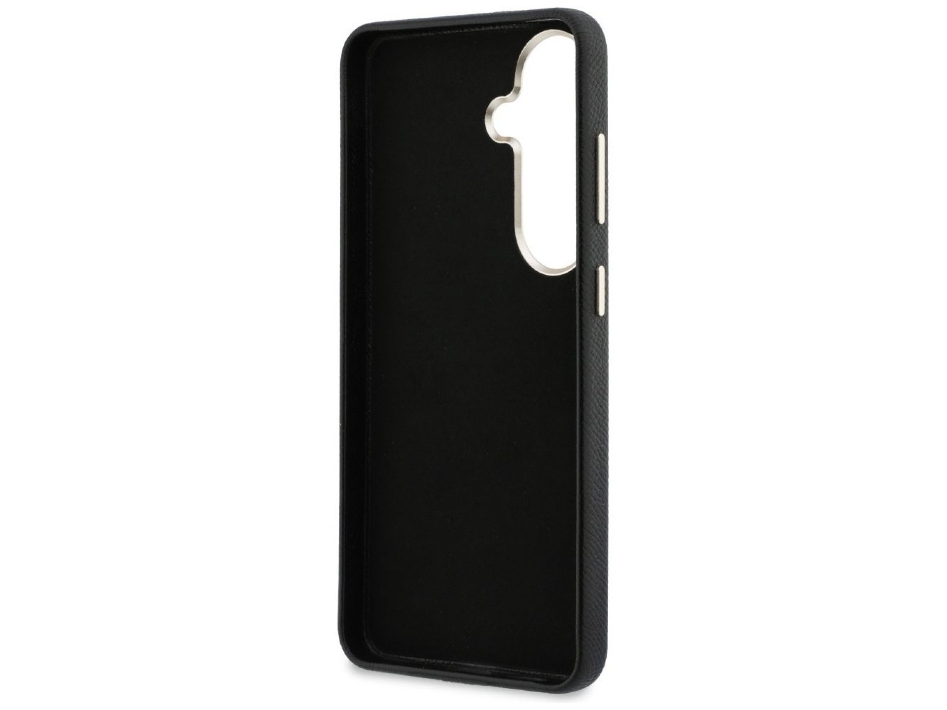 Capa Guess com textura granulada e logotipo grande 4G em metal para Samsung Galaxy S26+ - preta
