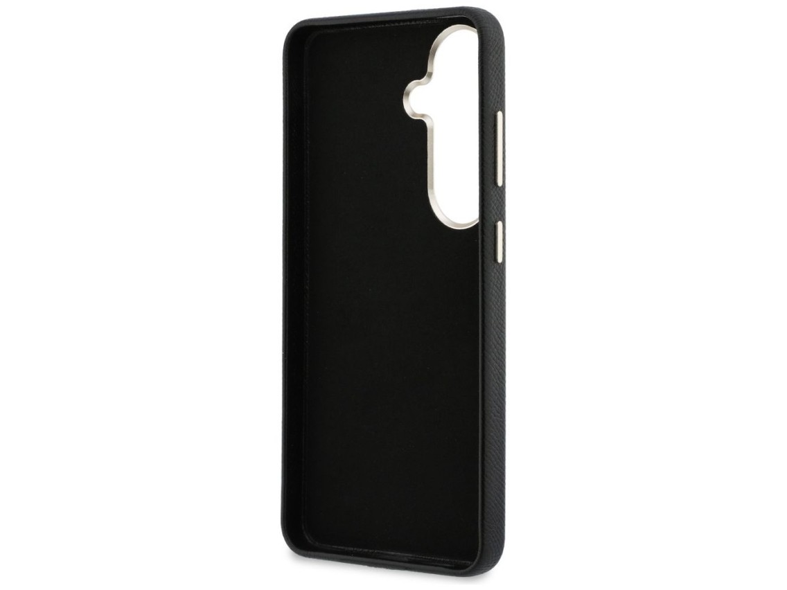 Capa Guess com textura granulada e logotipo grande 4G em metal para Samsung Galaxy S26+ - preta