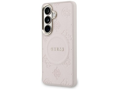 Guess Saffiano Peony Embossed Ring MagSafe Case for Samsung Galaxy S26 - Pink Guess Saffiano Peony Embossed Ring MagSafe Case for Samsung Galaxy S26 - Pink