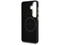 Guess Saffiano Peony Embossed Ring MagSafe case for Samsung Galaxy S26 - black