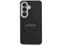 Guess Saffiano Peony Embossed Ring MagSafe case for Samsung Galaxy S26 - black