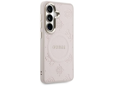 Guess Saffiano Peony Embossed Ring MagSafe Case for Samsung Galaxy S26 - Pink Guess Saffiano Peony Embossed Ring MagSafe Case for Samsung Galaxy S26 - Pink