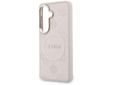 Guess Saffiano Peony Embossed Ring MagSafe Case for Samsung Galaxy S26 - Pink Guess Saffiano Peony Embossed Ring MagSafe Case for Samsung Galaxy S26 - Pink