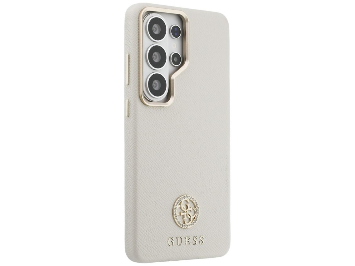 Guess Rhinestone Round Logo MagSafe Case for Samsung Galaxy S26 Ultra - Beige