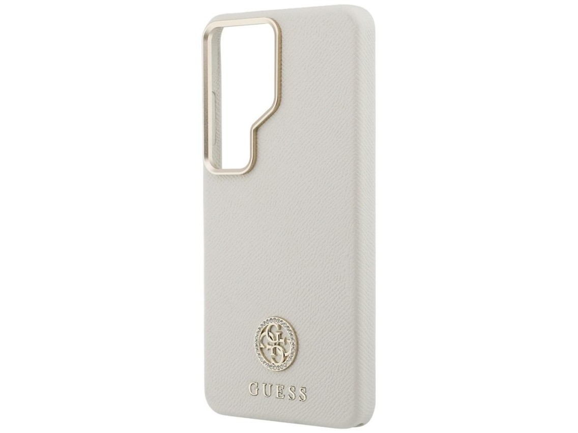 Guess Rhinestone Round Logo MagSafe Case for Samsung Galaxy S26 Ultra - Beige