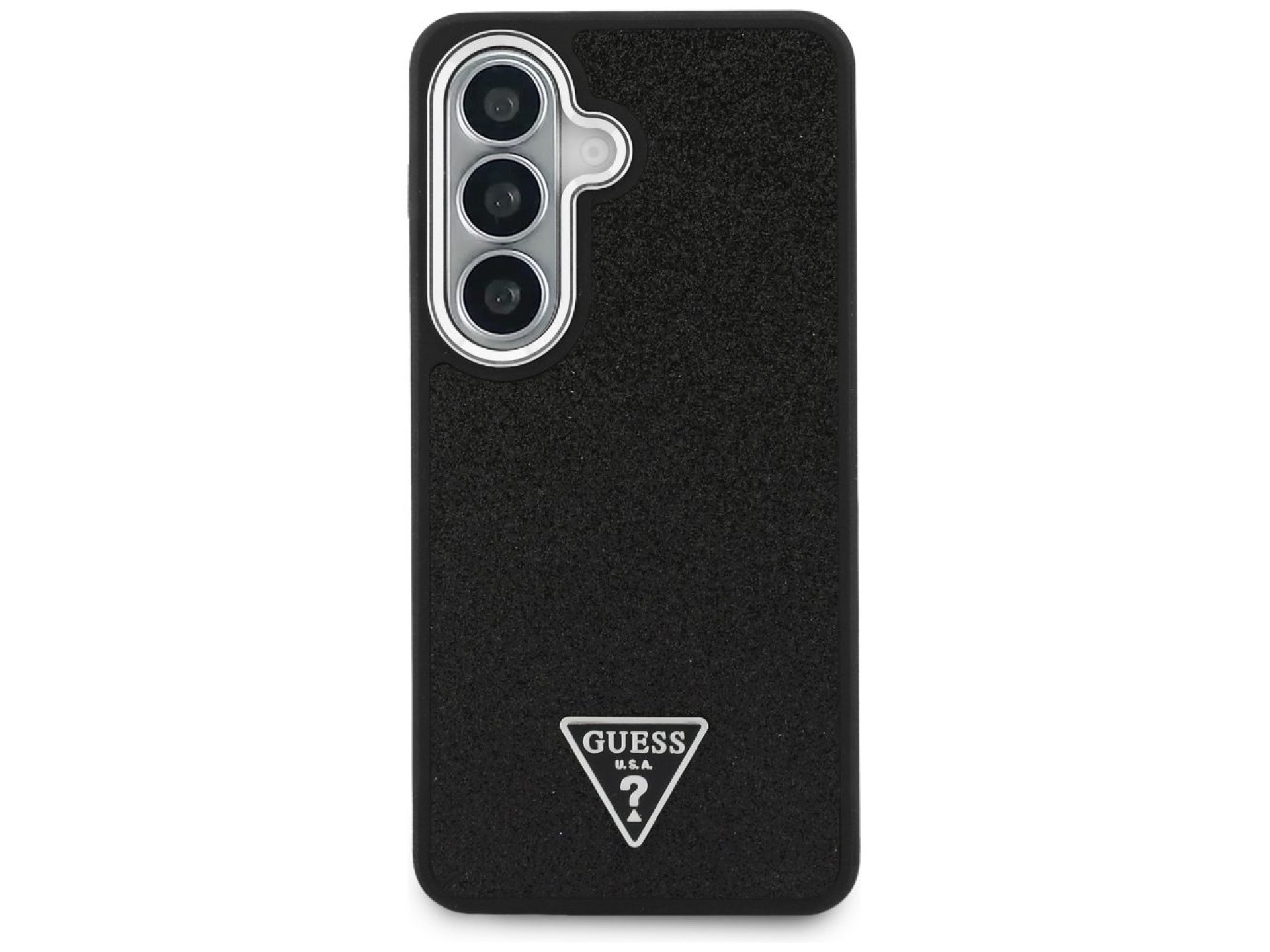 Funda Guess Fixed Glitter Triangle MagSafe para Samsung Galaxy S26+ - negra