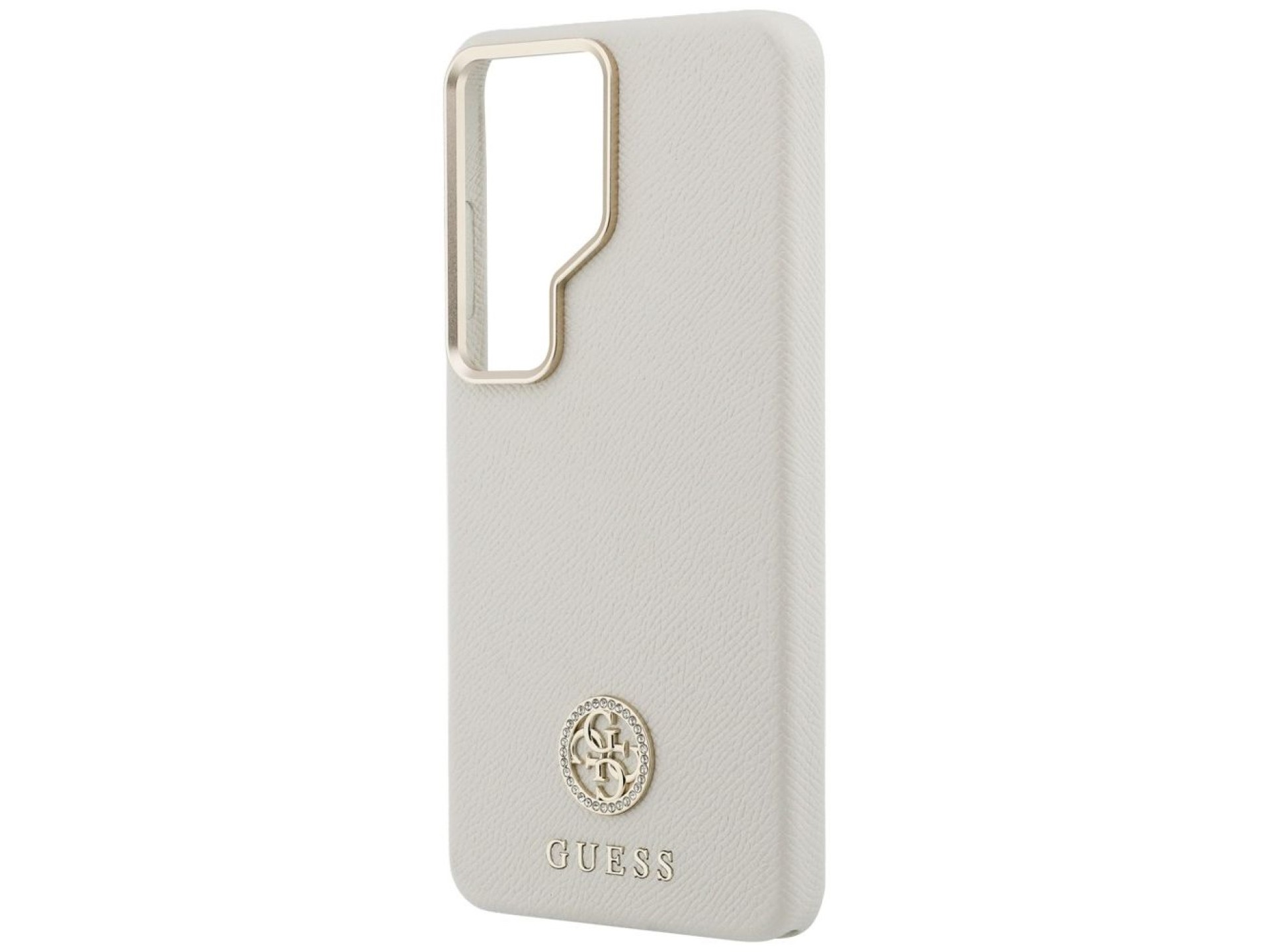 Guess Rhinestone Round Logo MagSafe Case for Samsung Galaxy S26 Ultra - Beige