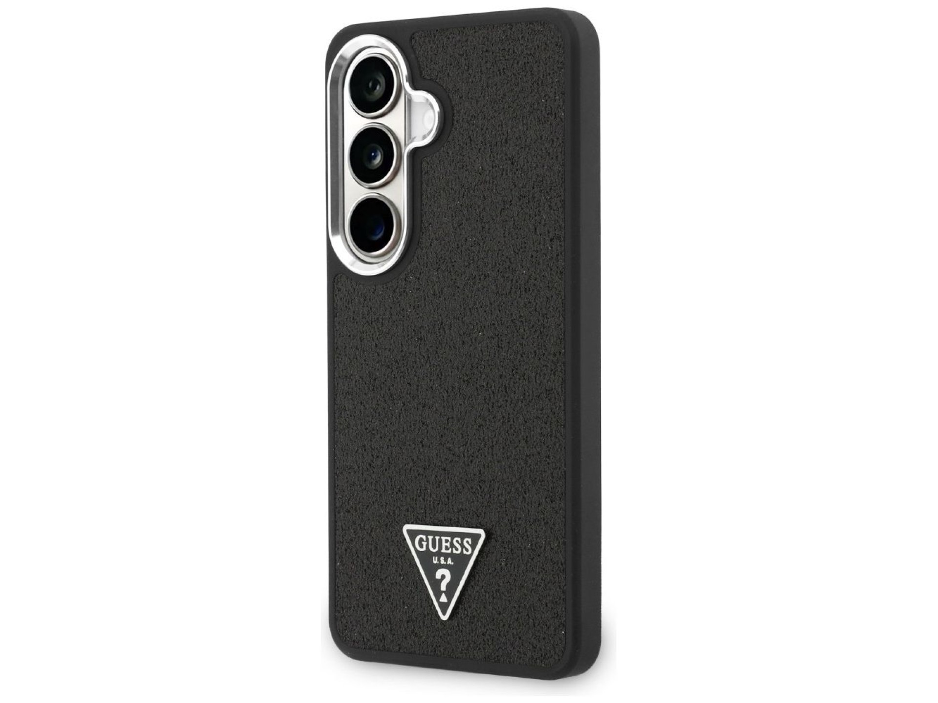 Funda Guess Fixed Glitter Triangle MagSafe para Samsung Galaxy S26+ - negra