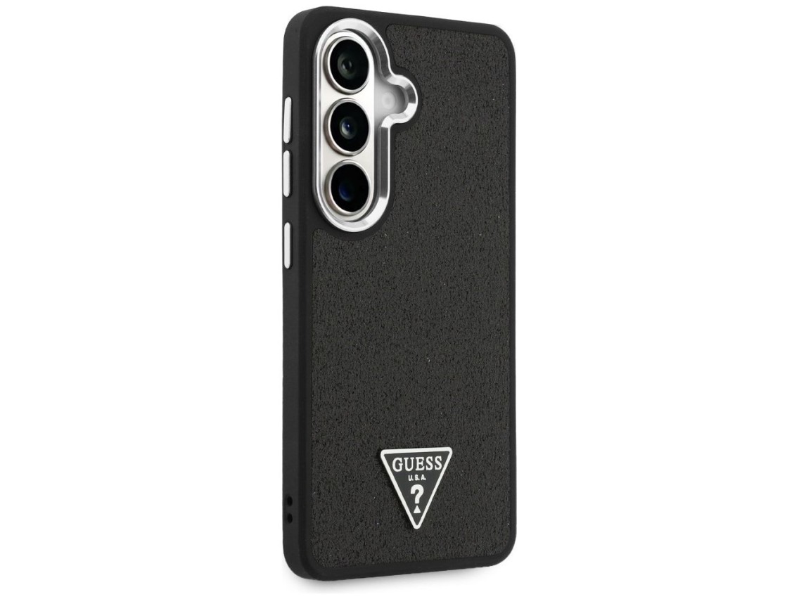 Funda Guess Fixed Glitter Triangle MagSafe para Samsung Galaxy S26+ - negra