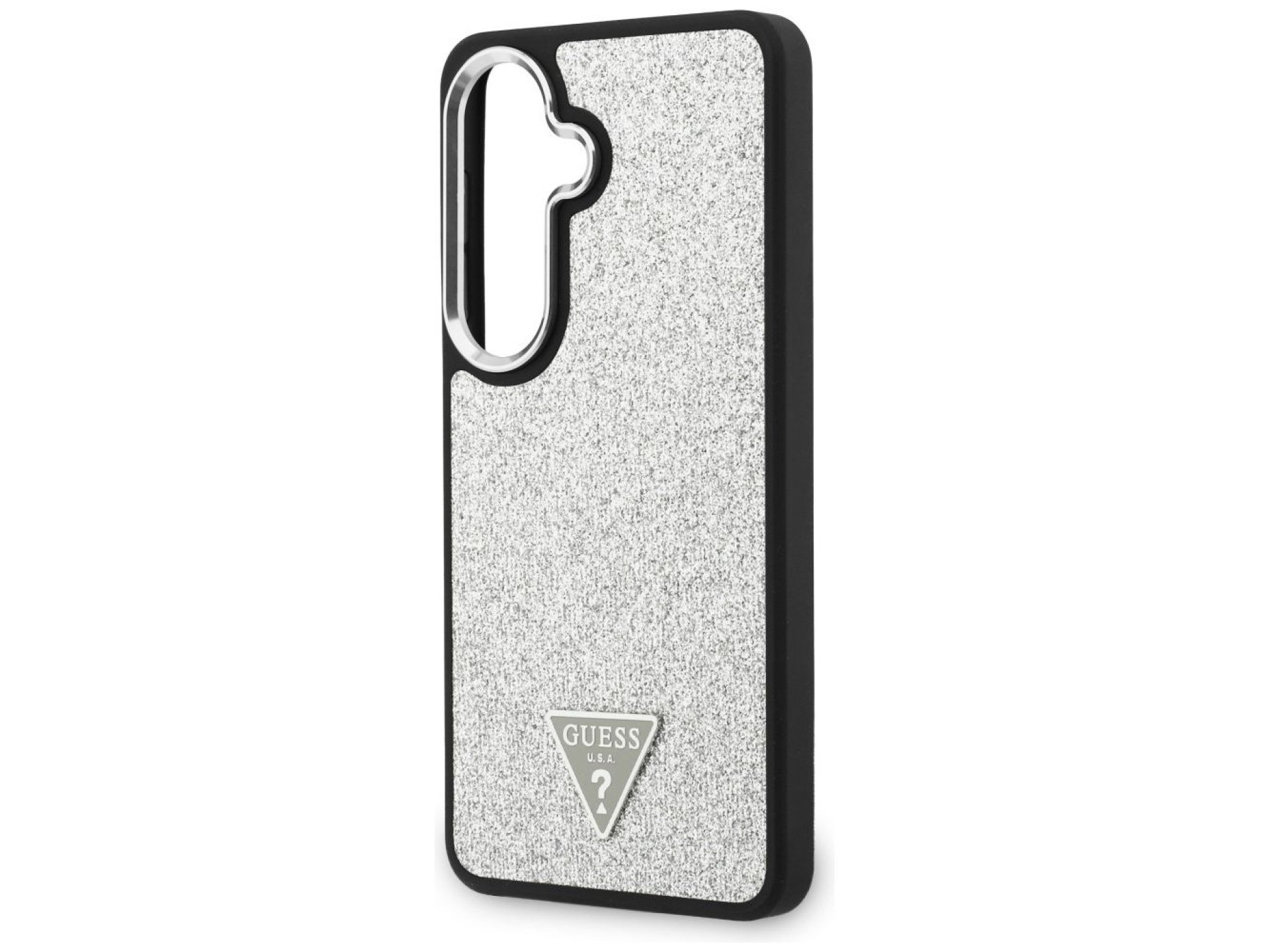 Funda Guess Fixed Glitter Triangle MagSafe para Samsung Galaxy S26+ - plateada