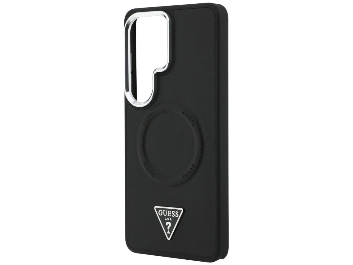 Capa MagSafe com logotipo triangular em relevo da Guess para Samsung Galaxy S26 Ultra - Preta