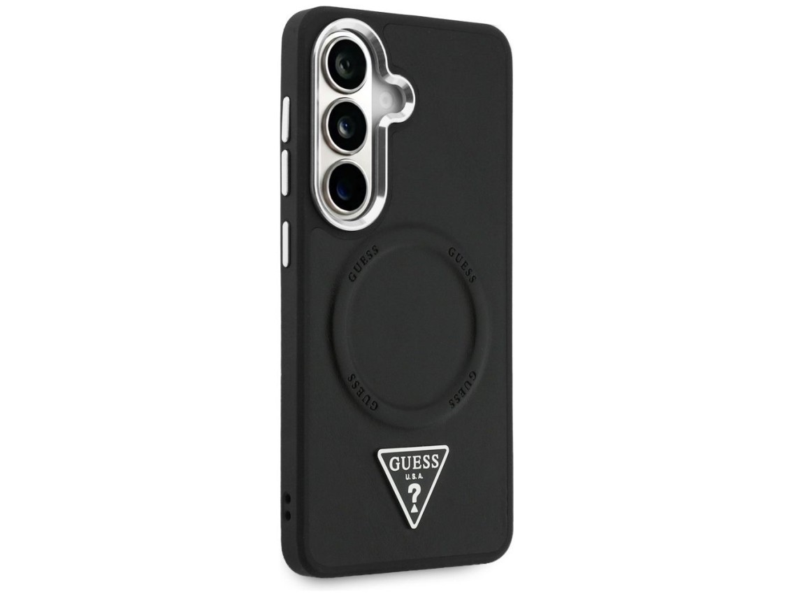 Guess Embossed Ring Triangle Logo MagSafe case for Samsung Galaxy S26 - black