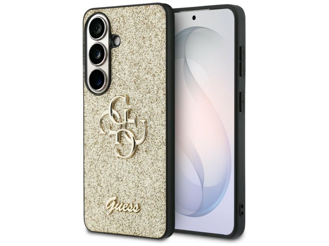 Capa Guess Fixed Glitter Big 4G Metal Logo para Samsung Galaxy S26 - dourada