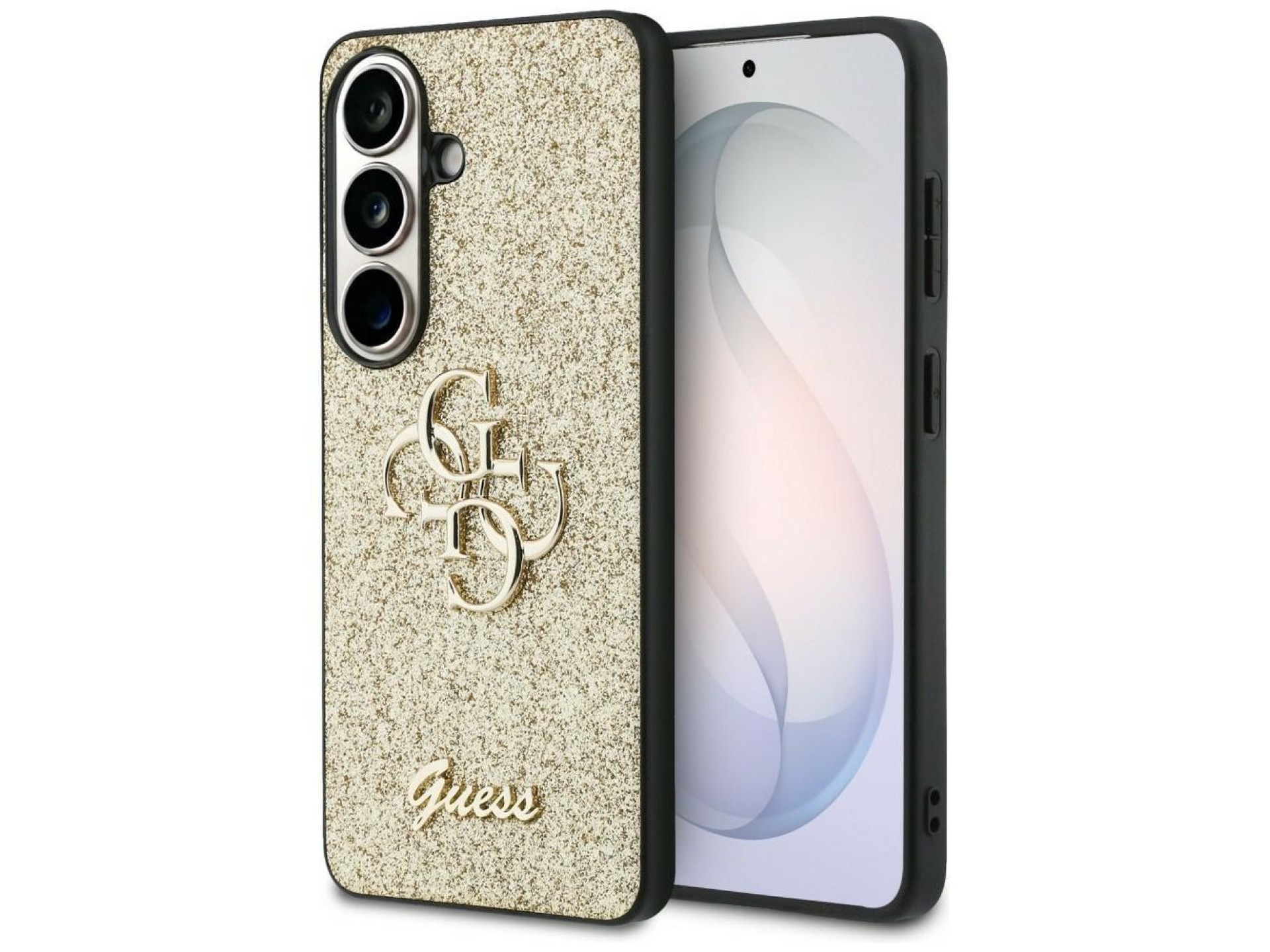 Capa Guess Fixed Glitter Big 4G Metal Logo para Samsung Galaxy S26 - dourada