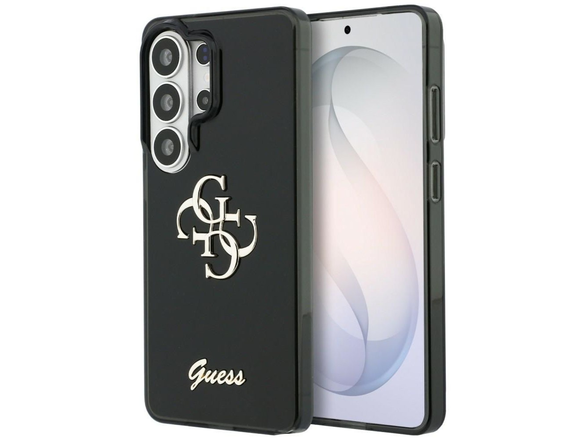 Capa Guess IML Big Metal 4G Script para Samsung Galaxy S26 Ultra - preta