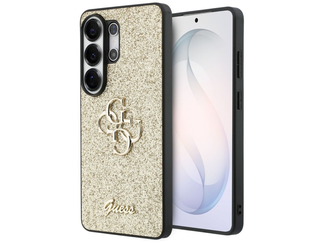Capa Guess Fixed Glitter Big 4G Metal Logo para Samsung Galaxy S26 Ultra - dourada
