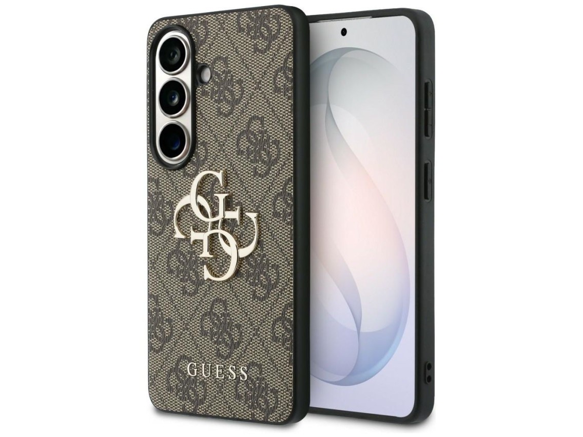 Funda Guess 4G con logo metálico grande para Samsung Galaxy S26 Plus - Marrón