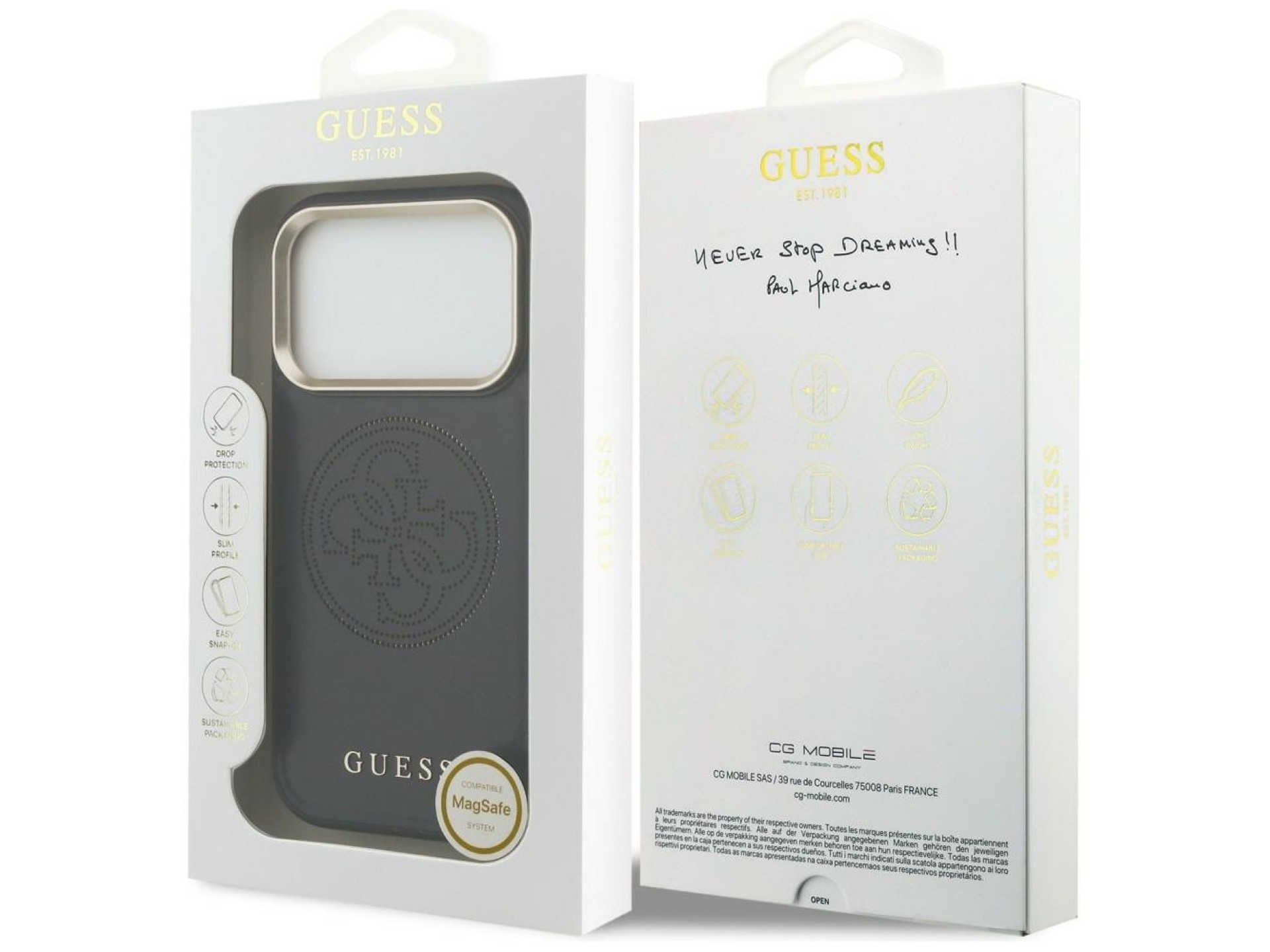 Guess Perforated 4G MagSafe case for iPhone 17 Pro Max - black