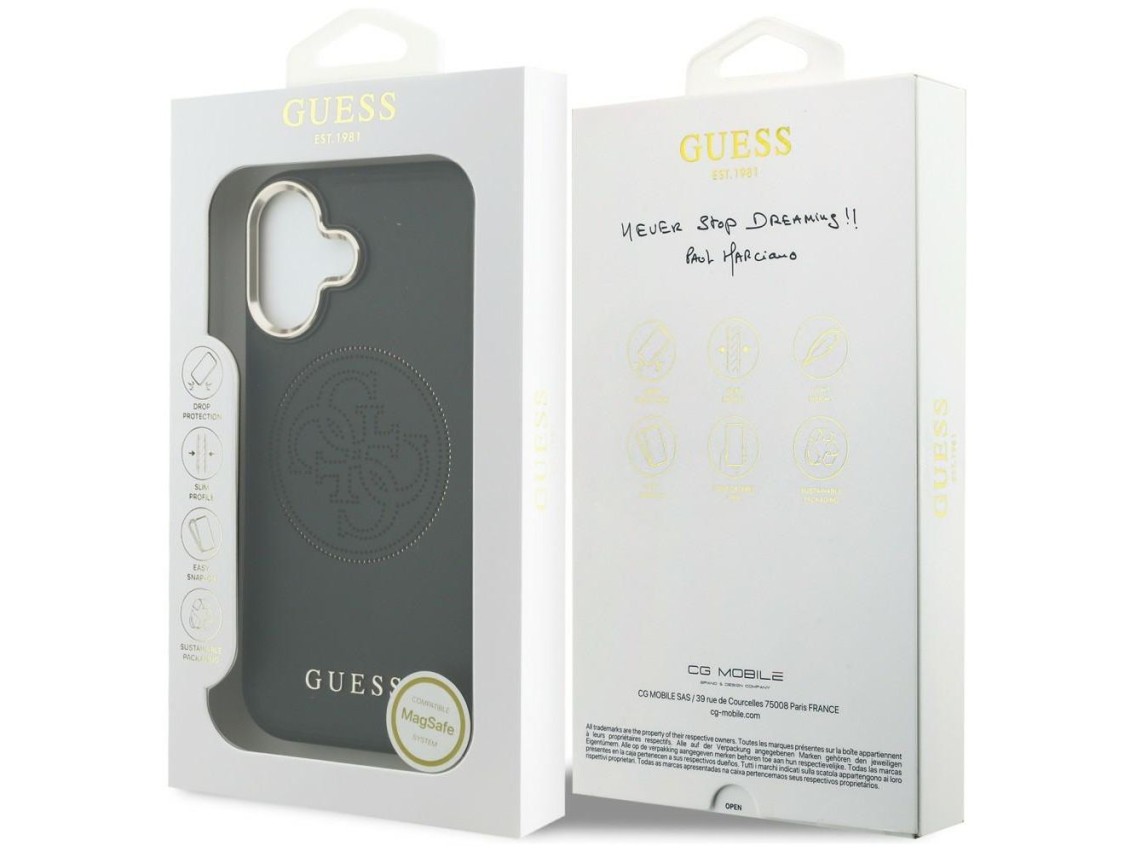 Capa Guess Perfurada 4G MagSafe para iPhone 17 - preta