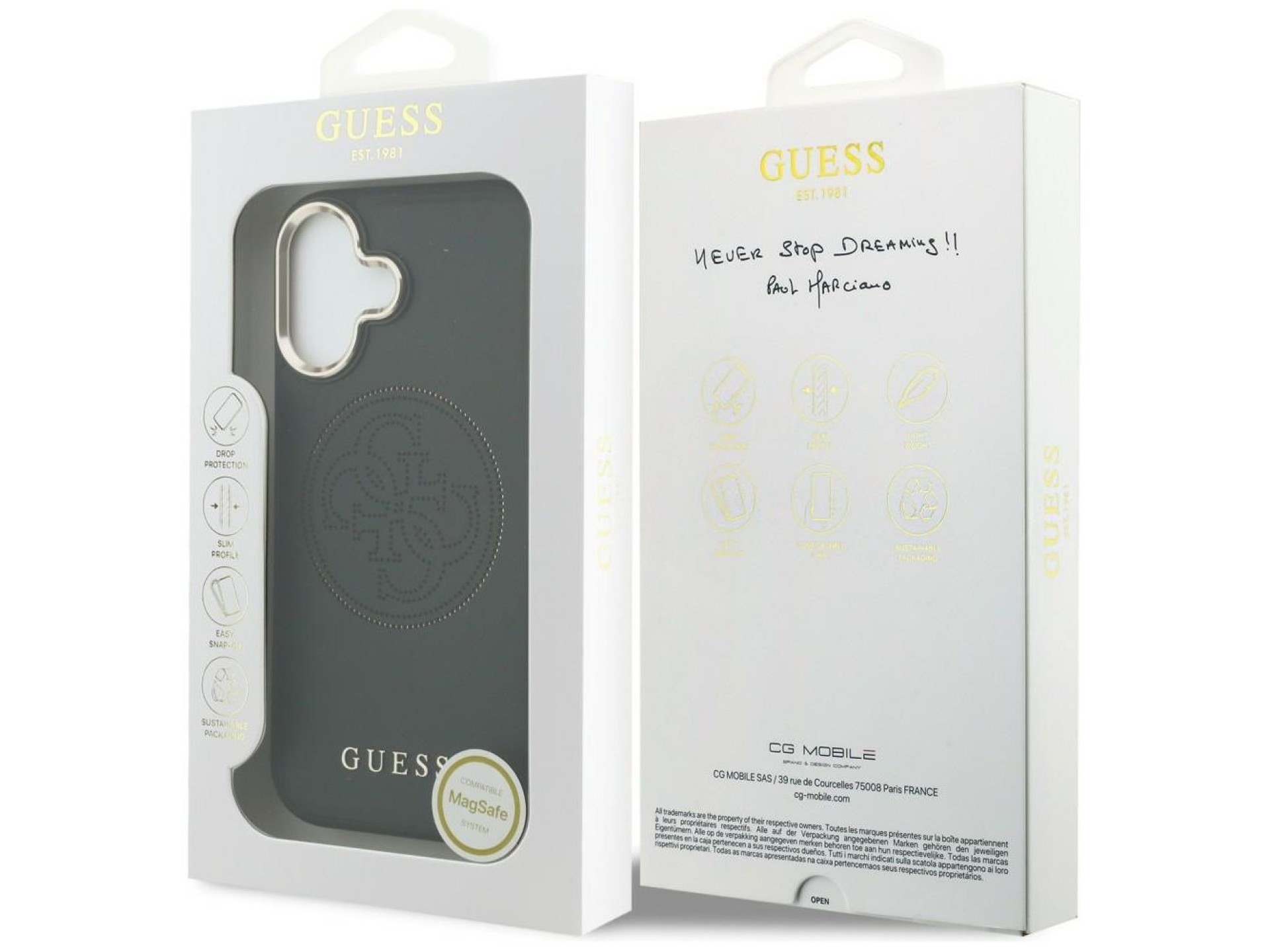 Capa Guess Perfurada 4G MagSafe para iPhone 17 - preta