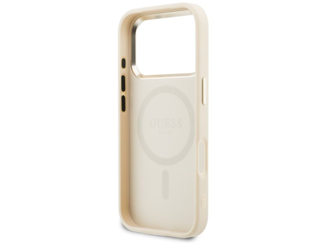Guess Perforated 4G MagSafe Case for iPhone 17 Pro Max - Beige