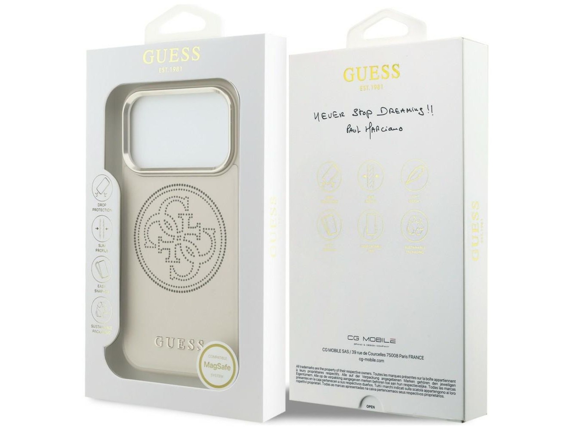Guess Perforated 4G MagSafe Case for iPhone 17 Pro Max - Beige