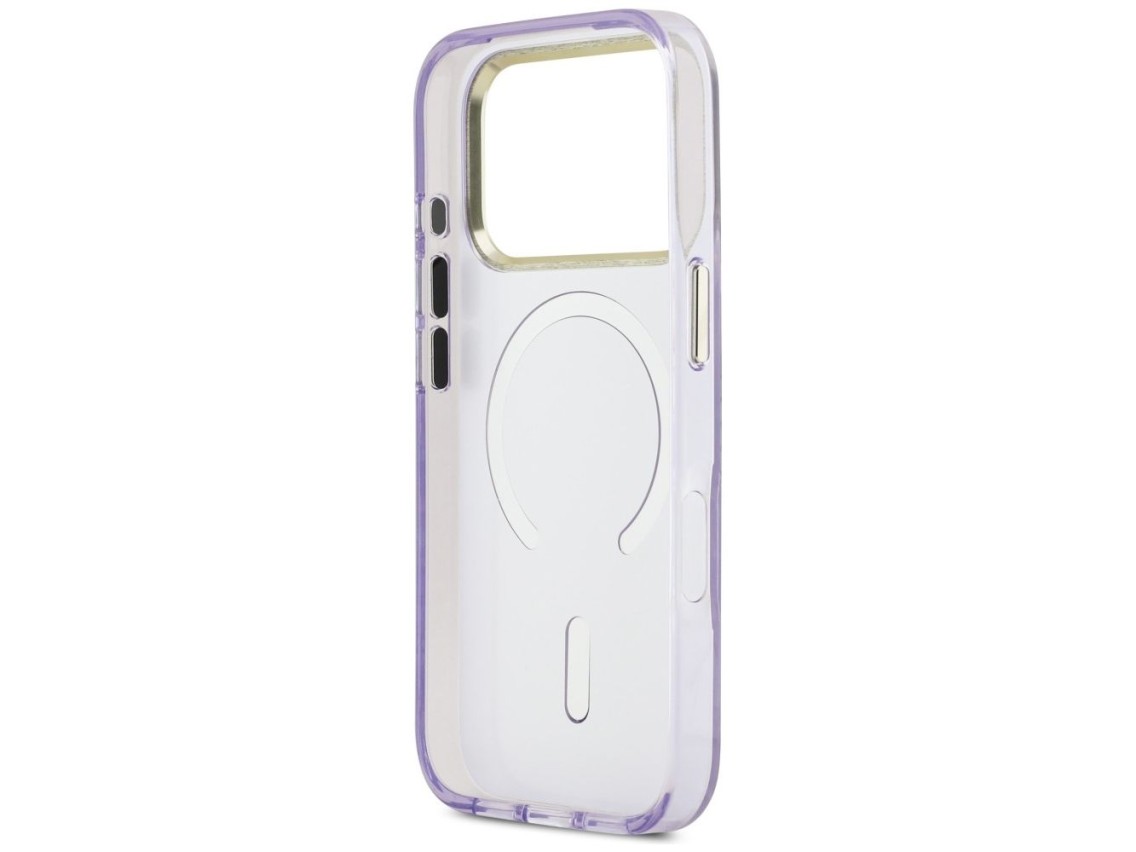 Funda metálica MagSafe Guess IML Shell Script para iPhone 17 Pro Max - Morada