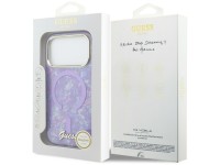 Funda metálica MagSafe Guess IML Shell Script para iPhone 17 Pro Max - Morada Funda metálica MagSafe Guess IML Shell Script para iPhone 17 Pro Max - Morada