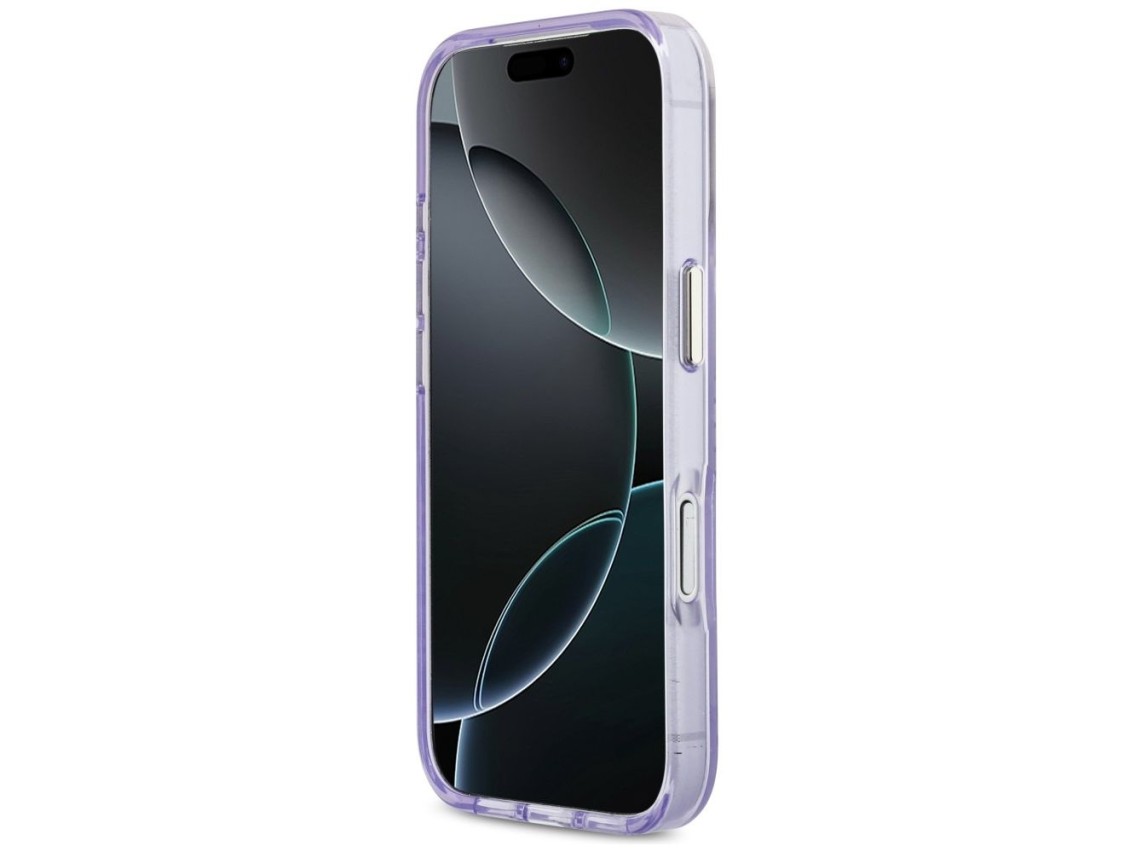 Funda metálica MagSafe Guess IML Shell Script para iPhone 17 Pro Max - Morada