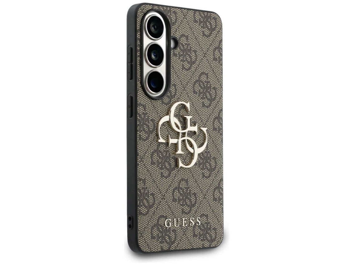 Capa Guess 4G com logo grande em metal para Samsung Galaxy S26 - Marrom