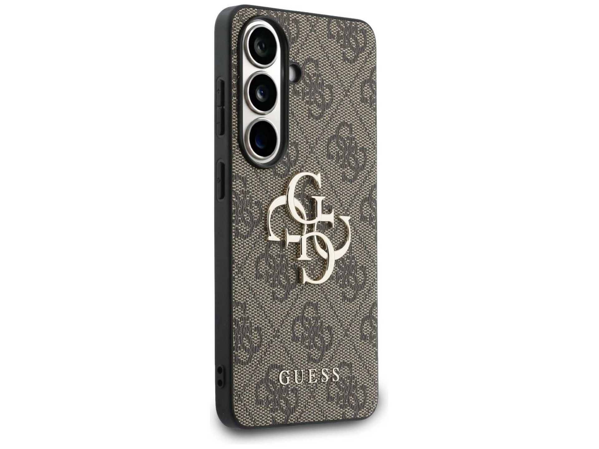 Capa Guess 4G com logo grande em metal para Samsung Galaxy S26 - Marrom